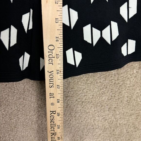 Diane Von Furstenberg Flote Mini Skirt Size Small Black/White Hounds Check Knit - Picture 5 of 11